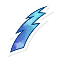 Hand drawn blue thunder symbol representing stormy weather vector