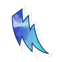 Hand drawn thunder design with blue gradient elements vector