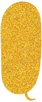 Vibrant golden glitters scattered on a vertical speech bubble vector