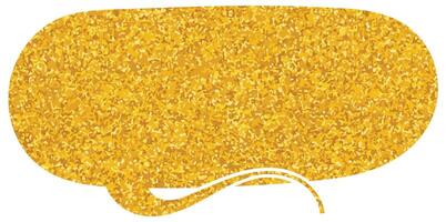 Sparkling horizontal golden speech bubble on white background vector