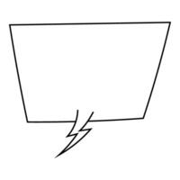 Outline of a speech bubble with a lightning bolt design vector