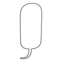 Simple line drawing of a vertical speech bubble in monochrome style vector