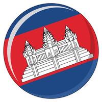 The cambodia flag button vector