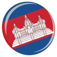 Cambodia flag button illustration vector