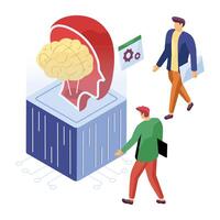 Modern design illustration of artificial brain vector