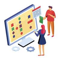 Isometric design illustration of hierarchy vector