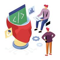 Unique design illustration of coding vector