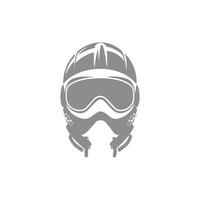 Detailed Silhouette of a Pilot's Helmet with Goggles vector