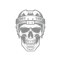 Illustration of Skull Hockey Player with Helmet vector