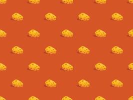 a pattern with cheese on an orange background vector