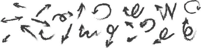 Variety of Sketchy and Distressed Arrows in a Hand-Painted Brush Style vector
