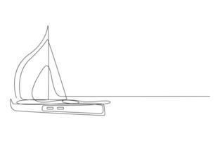 Quantum Racing Boat continuous line art drawing vector