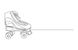 Roller Skate in Continuous Line art Drawing, vector
