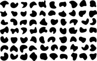 Abstract black blot shapes pattern on white background creative graphic design element vector