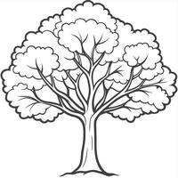 Stylish Tree Drawings to Color vector