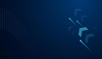 The dark blue gradient background and subtle grid pattern give a futuristic, data-driven atmosphere ideal for fintech or business themes illustration vector