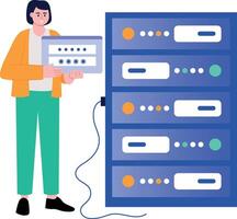 A flat style illustration showing password management vector