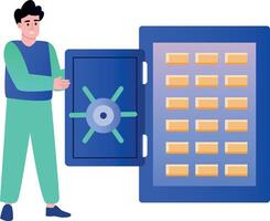 A flat style illustration showing brute force vector