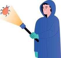 A flat style illustration depicting malware detection vector