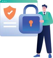 A flat style illustration depicting encryption vector