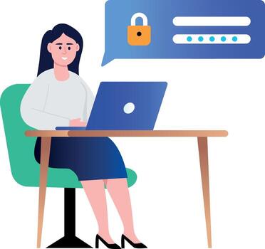 A flat style illustration showing backup code vector