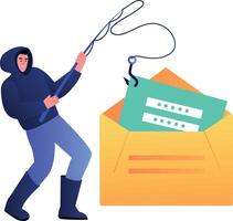 A flat style illustration depicting spoofing vector