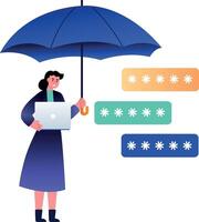 A flat style illustration depicting password protection vector