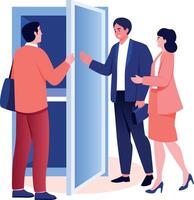 A flat style illustration showing pantry visit vector