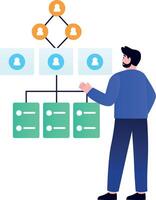 A flat style illustration showing sitemap vector