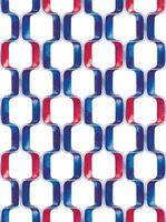 Blue hand pictured watercolor abstract geometric seamless pattern with red glossy elements vector