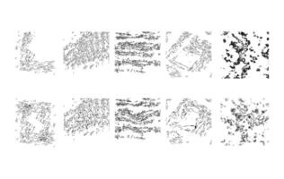 A modern collection of abstract line patterns and textures featuring dynamic scatter plots, curved flows, for use in tech interfaces, data visualizations, backgrounds, and creative projects. vector