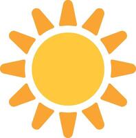 Circular sun icon with solid rays art vector