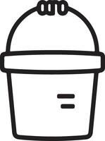 Minimal Bucket Outline Symbol in Illustration Silhouette Design vector