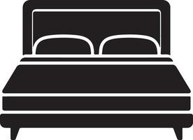 Minimalist Bed Icon Silhouette In Flat Format vector