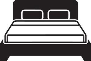 Modern Bed Outline Symbol Silhouette In Clean Design vector