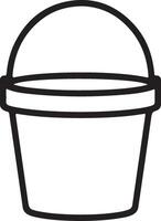 Plain White Background with Bold Bucket Outline Icon vector