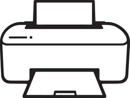 Printer Icon Silhouette Outline In Style On White Background vector