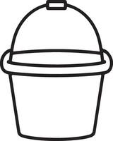 Clean Bucket Outline Icon in Silhouette Design vector