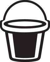 Monochrome Bucket Icon Outline in Illustration Silhouette vector