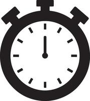 Stopwatch Logo Design in Minimal Illustration Silhouette Format vector