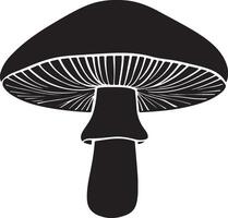 Minimal boletus mushroom silhouette design for food branding vector