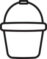 Simple Black Bucket Outline Icon on White Background vector