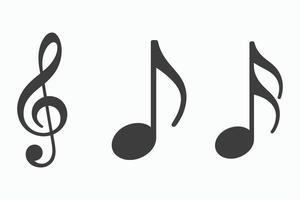 Collection of musical notes including a treble clef eighth note and sixteenth note vector