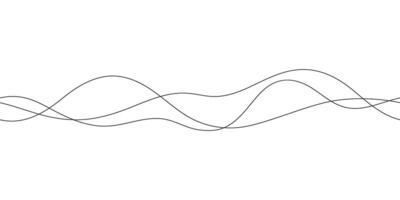 Continuous line in form curve wave, seamless abstract pattern. Wavy striped graphic background. Calm, still water of sea, river, ocean, swimming pool. Line art template illustration vector