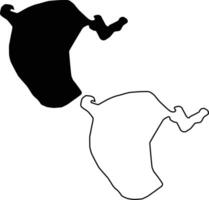 Map of Lake June in Winter Florida USA Silhouette Flat and Outline Design vector