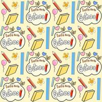 A seamless pattern with school supplies vector