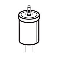 Electrolytic Capacitor White Background Design vector