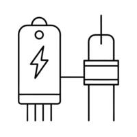 Diode Resistor Outline Drawing on White vector