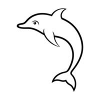 Dolphin Jump Forming Heart Shape Circle Outline vector
