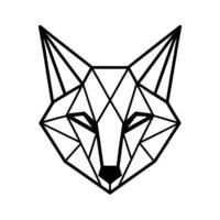 Fox Face Made of Crystals Outline Design vector